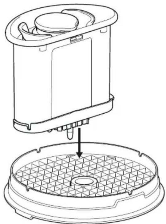 Technical line drawing of a mechanical device with a base plate and internal components (no text or symbols)