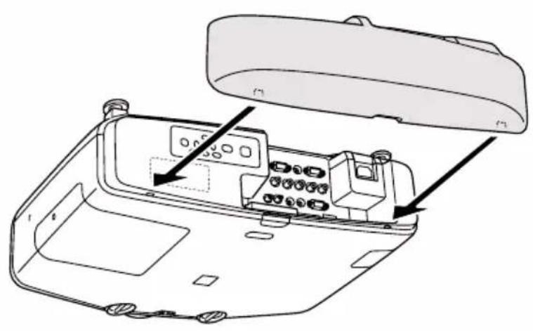 Dessin au trait de la face avant d'une voiture avec des boutons et des portes étiquetés (sans texte ni symboles)
