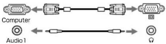 graph LR A["Computer"] <--> B["D-"] B --> C["Switch"] C --> D["Switch"] E["Audio 1"] <--> F["Switch"] F --> G["Switch"] style A fill:#f9f,stroke:#333 style E fill:#ccf,stroke:#333 style D fill:#cfc,stroke:#333