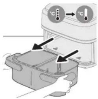 Diagram showing temperature measurement setup with labeled arrows and temperature indicators.