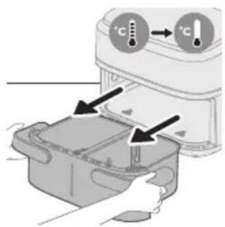 Diagram showing temperature measurement setup with labeled 'C' indicators and arrows indicating process flow