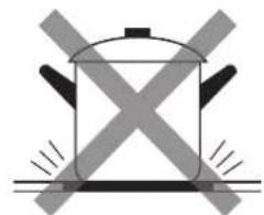 Simple line drawing of a cooking pot with crossed panes and slippers (no text or symbols).