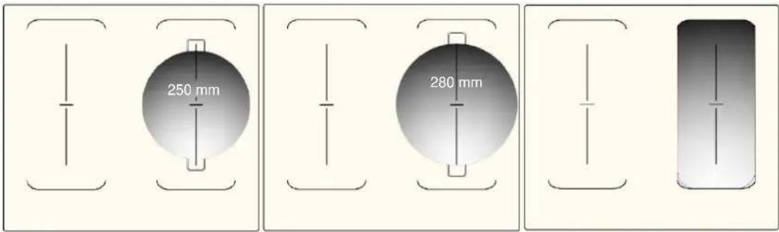 250 mm 280 mm