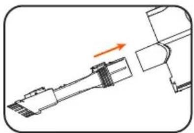 Technical line drawing of a mechanical component with an arrow indicating direction (no text or symbols)