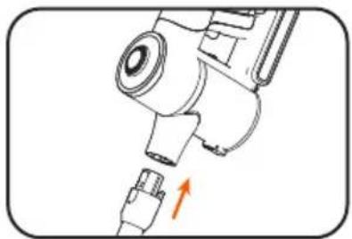 Mechanical component diagram showing a valve or connector with an orange arrow indicating direction (no text or symbols present)