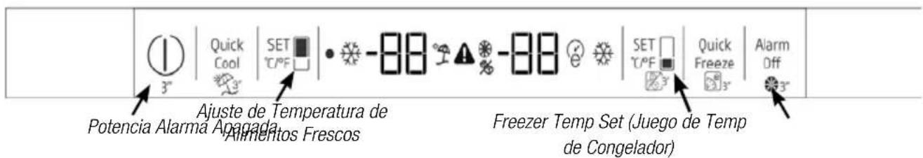Ajuste de Temperatura de Potencia Alarma Apagada Alimentos Frescos Freezer Temp Set (Juego de Temp de Congelador)
