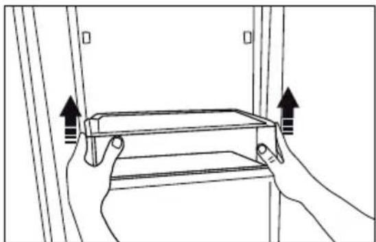 BEKO BFFD3614ZSS - Cómo retirar los estantes de la puerta - 1