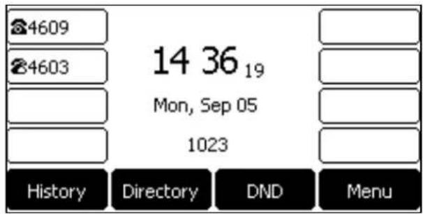 4609 4603 14 36 19 Mon, Sep 05 1023 History Directory DND Menu