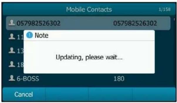 Mobile Contacts 057982526302 057982526302 Note Updating, please wait... 6-BOSS 180 Cancel