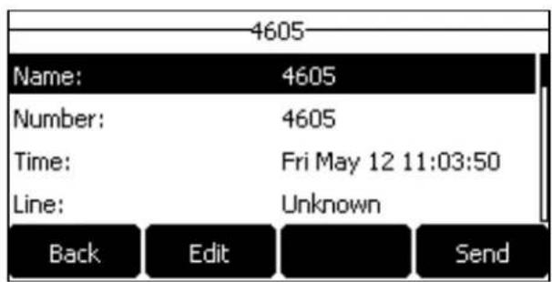 4605 Name: 4605 Number: 4605 Time: Fri May 12 11:03:50 Line: Unknown Back Edit Send