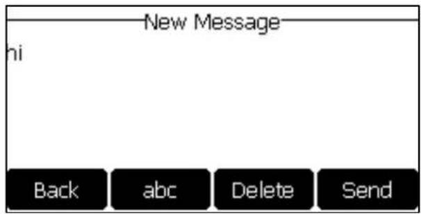 New Message ni Back abc Delete Send
