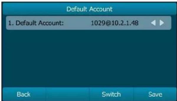 Default Account 1. Default Account: 1029@10.2.1.48 Back Switch Save