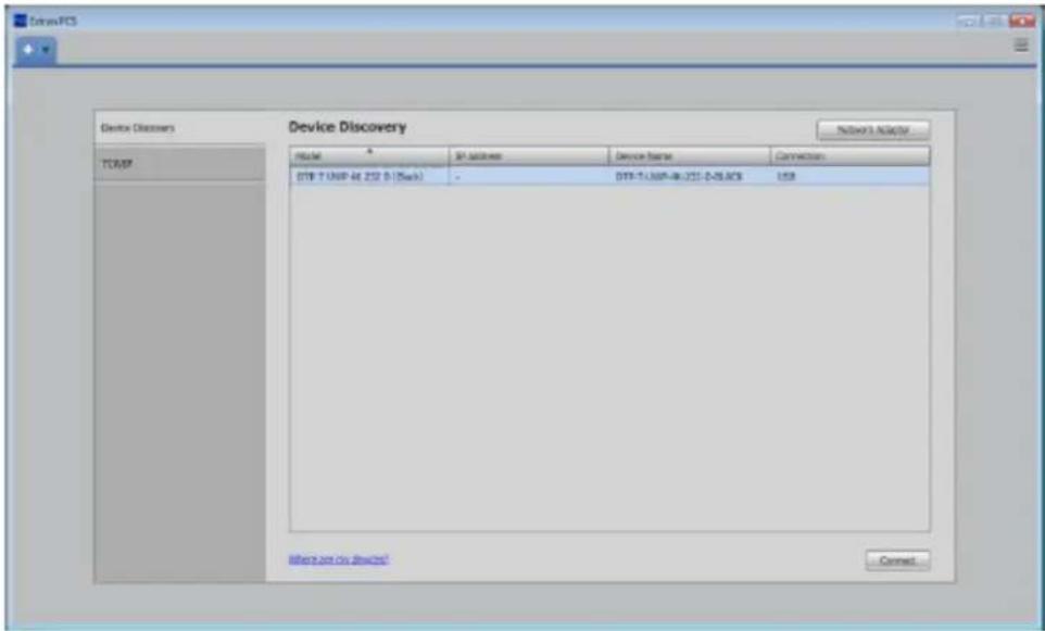 Device Discovery Network Active IP Address Device Name Connection DTR T USIP 44.252 D (Shk) - DTR-TLUSIP-86.251-D-03ACK USB Where are my devices? Connect