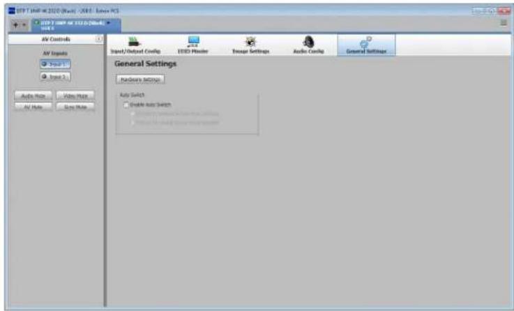 AV Controls AV Signals Top 1 Top 2 Audio Mode Video Mode AV Mode Auto Mode Brand/Unreal Code E3D Header Image Settings Audio Code General Settings General Settings Hardware Settings Auto Switch Enable Auto Switch Enable Auto Switch
