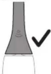 Simple line drawing of a curved object with a checkmark mark (no text or symbols).
