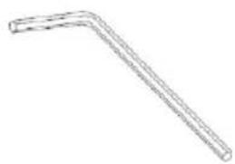 Simple line drawing of a bent pipe or rod (no text or symbols)