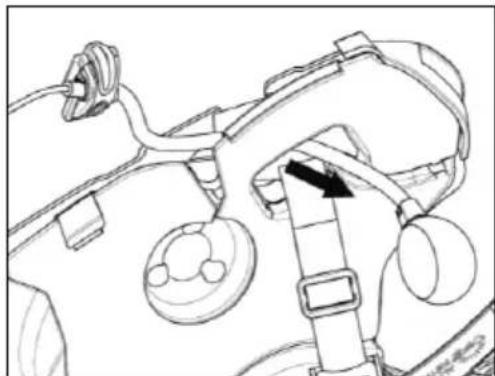 Line drawing of a vehicle's seatbelt assembly with no text or symbols