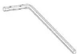 Simple line drawing of a bent pipe or rod (no text or symbols)