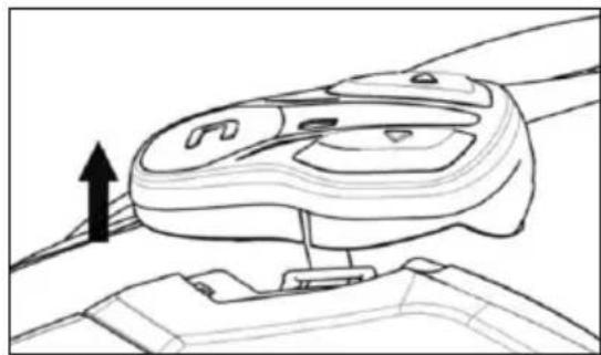 Line drawing of a mechanical component with an upward arrow indicating motion (no text or symbols)