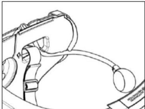 Line drawing of a robotic arm with attached sensors and a bulb (no text or symbols)