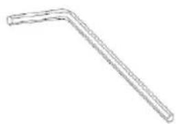 Simple line drawing of a bent pipe or rod (no text or symbols)