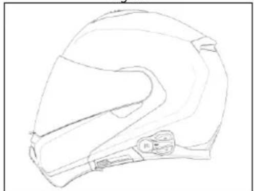 Line drawing of a helmet with visible seat and side brackets (no text or symbols)