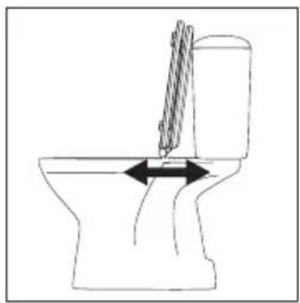 Diagram of a toilet with a screwdriver inserted into a cup, showing fluid flow direction (no text or labels)