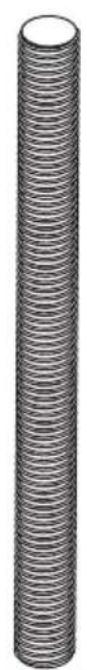 Pure illustration of a coiled spring or cable with no text, numbers, or symbols
