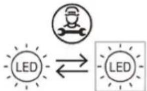 graph TD A["Person Icon"] --> B["LED"] B <--> C["LED"]