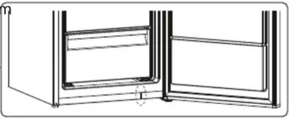 Technical line drawing of a door frame structure with no visible text or symbols
