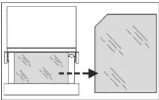 Diagram showing a mechanical assembly with a piston and block, connected by an arrow indicating direction (no text or symbols present).