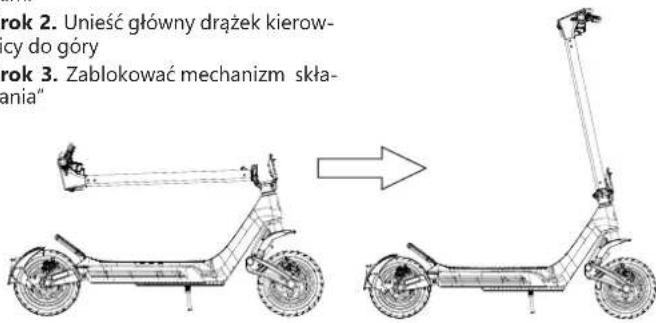 rok 2. Unieść główny drążek kierow- cy do góry rok 3. Zablokować mechanizm skła- ania"