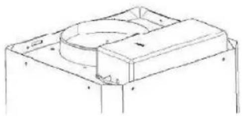 Technical line drawing of a mechanical housing or enclosure component.