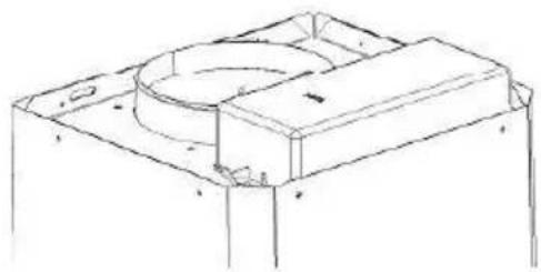 Technical line drawing of a mechanical housing or enclosure component (no text or symbols)