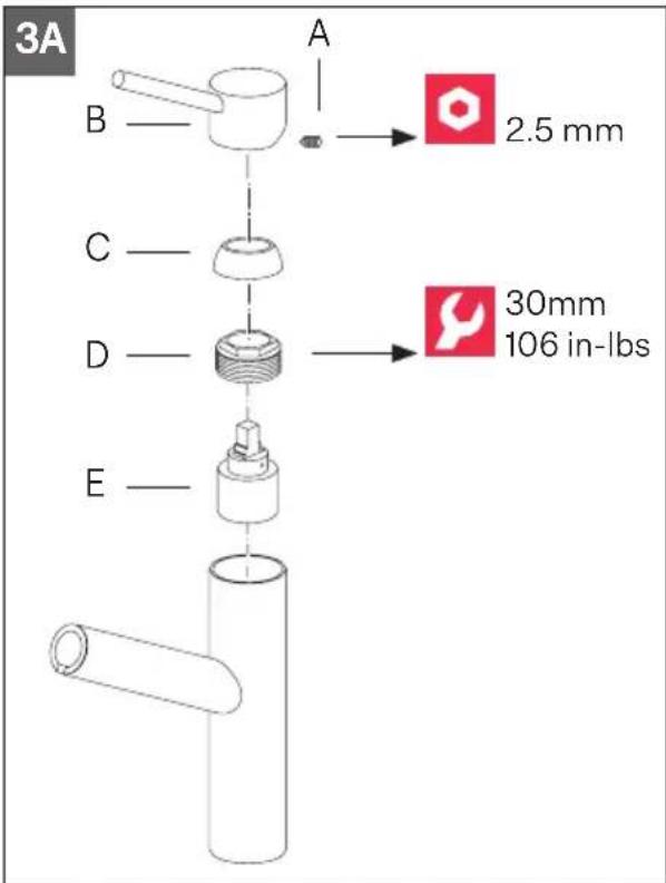 3A A B ———— → 2.5 mm C ———— → 30mm D ———— → 106 in-lbs E ————