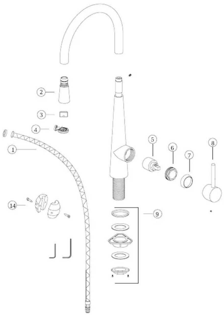 FRANKE STL-BR-304 - Liste des pièces de rechange/de remplacement STL-PD-316 / 304 / IBK / GLD /STL-PR-304 / IBK / GLD - 1