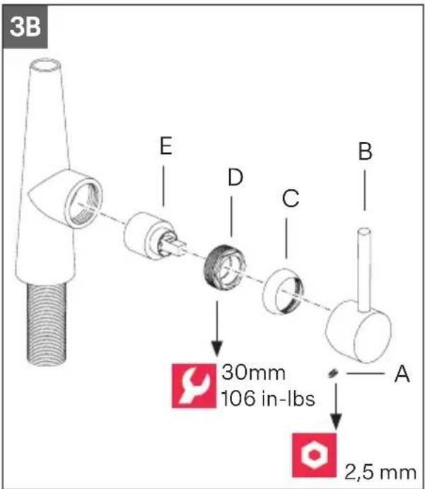 3B E D C B 30mm 106 in-lbs A 2,5 mm