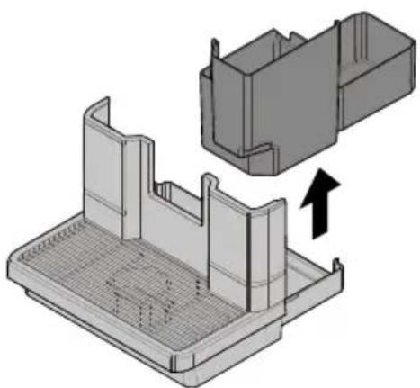 3D diagram of a mechanical component with an arrow indicating assembly or transformation (no text or symbols present)