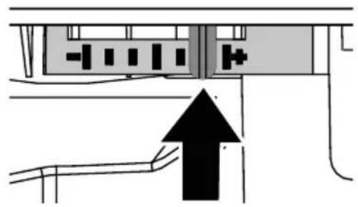 Diagram of a device with an upward arrow indicating direction, no text or symbols present