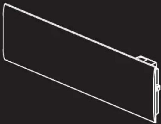 Pure technical line drawing of a rectangular mechanical part (no text or symbols).