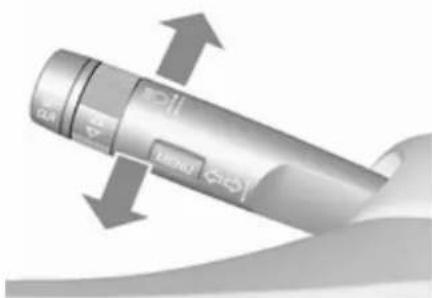 Illustration of a cylindrical device with directional arrows indicating movement or force (no text or symbols)