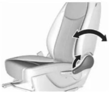Side view of a car seat with black arrows indicating motion or force direction (no text or symbols)