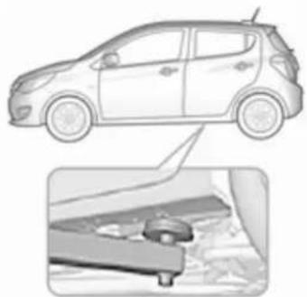 Side-by-side illustration of a compact car and its internal mechanical component (no text or symbols)