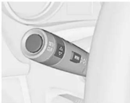 Close-up of a car interior control lever with a circular dial and triangular buttons (no visible text or symbols)