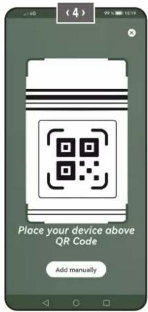 < 4 > Place your device above QR Code Add manually