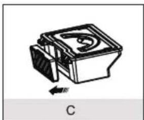Technical line drawing of a mechanical component with an arrow indicating direction (no text or symbols)