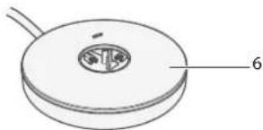 Technical diagram of a circular component with a central hole and labeled part '6' (no text or symbols beyond the label)