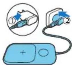 Diagram showing a cable being inserted into a device, with labeled parts and directional arrows indicating insertion or connection.