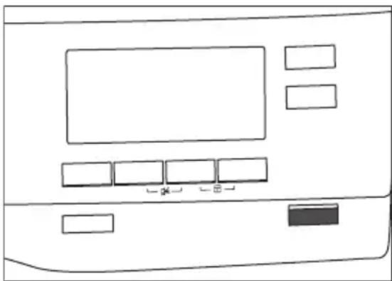 Line drawing of a computer monitor with control panel and buttons (no text or symbols).