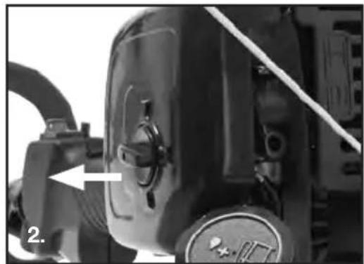 Close-up of a mechanical component with a labeled part (2) and directional arrow, no readable text or symbols present.